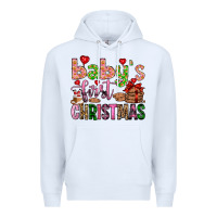 White baby's first christmas Premium Hoodie - FaDigitalArtStudio