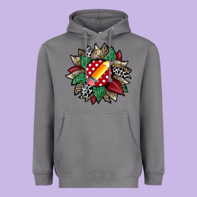 Teacher Sunflower Heavyweight Hoodie Designed By Racoondesign