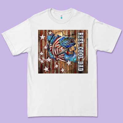 Western Reel Cool Dad American Flag Bass Premium Tee Designed By Lillyallendesigns