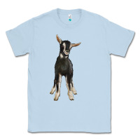 Dusty Blue Hand Drawn Baby Alpine Goat Classic Tee - LillyAllenDesigns
