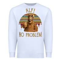 White alf alien no problem vintage Premium Sweatshirt - lanVoArt