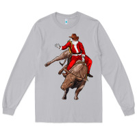 Moon Dust santa riding a bull Long Sleeve Tee - CowGirlArtShop