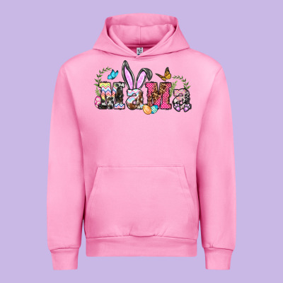 Easter Bunny Mama Urban Hoodie Designed By Barkaloodesign