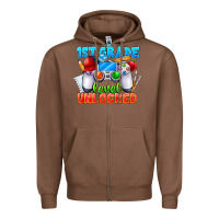 Chestnut 1st Grade Level Unlocked Zipper Hoodie - CowhideDigitalArt