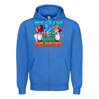 True Royal 1st Grade Level Unlocked Zipper Hoodie - CowhideDigitalArt