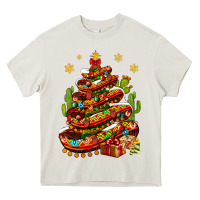 Cream Christmas Feliz Navidad Sombrero Tree Heavy Core Tee - BundleAndBundleShop