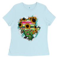 Baby Blue Durango State Of Mexico Map Ladies Tee - RanaPortraitStore