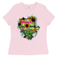 Bubblegum Pink Durango State Of Mexico Map Ladies Tee - RanaPortraitStore