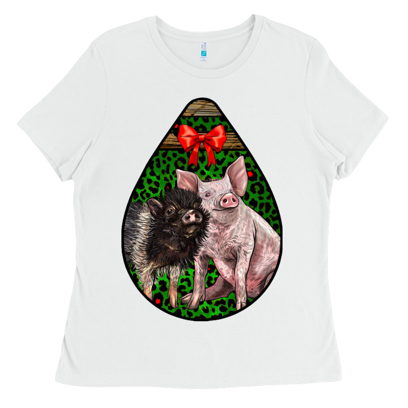 Christmas Pig Ladies Tee by LillyAllenDesigns | Teevron