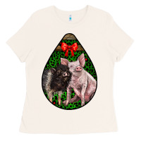 Bone christmas pig Ladies Tee - LillyAllenDesigns