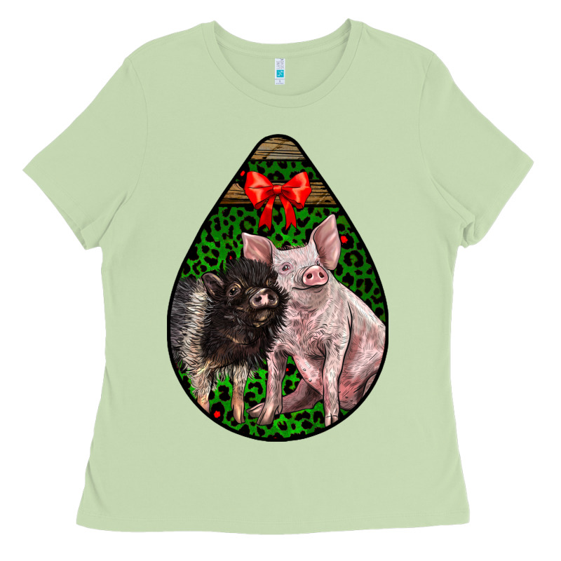 Christmas Pig Ladies Tee by LillyAllenDesigns | Teevron