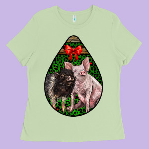 Christmas Pig Ladies Tee Designed By Lillyallendesigns