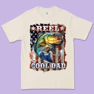 Reel Cool Dad Bass 4th Of July Premium Tee Designed By Lillyallendesigns