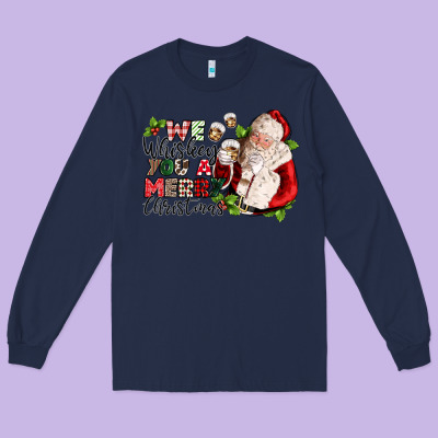We Whiskey You A Merry Christmas Long Sleeve Tee Designed By Cowgirlartshop