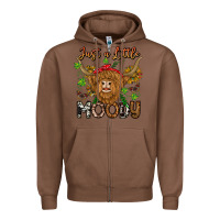 Chestnut Just a Little Moody Zipper Hoodie - CowhideDigitalArt