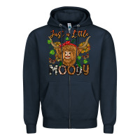 Navy Just a Little Moody Zipper Hoodie - CowhideDigitalArt