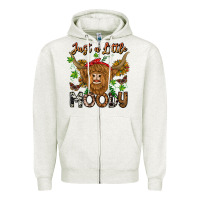 Oatmeal Heather Just a Little Moody Zipper Hoodie - CowhideDigitalArt