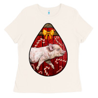 Bone christmas pig Ladies Tee - LillyAllenDesigns