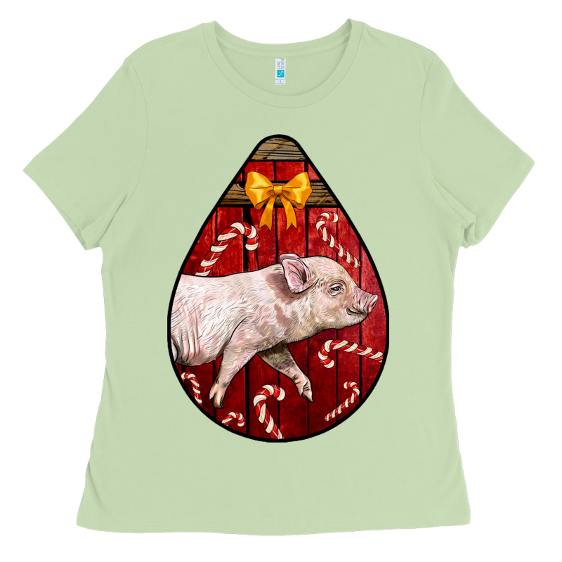 Christmas Pig Ladies Tee by LillyAllenDesigns | Teevron