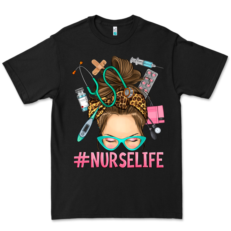 Messy Bun Nurse Life Premium Tee by RanaPortraitStore | Teevron