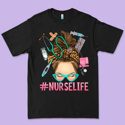Messy Bun Nurse Life Premium Tee Designed By Ranaportraitstore