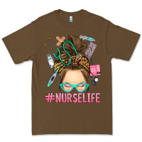 Cacao messy bun nurse life Premium Tee - RanaPortraitStore