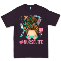 Plum messy bun nurse life Premium Tee - RanaPortraitStore