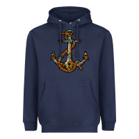Navy western anchor Heavyweight Hoodie - RacoonDesign