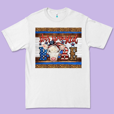 4th Of July Western Star Spangled Baby Cow Premium Tee Designed By Lillyallendesigns