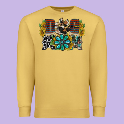 Dog Mom Western Premium Sweatshirt Designed By Racoondesign