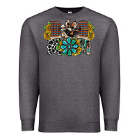 Charcoal Heather dog mom western Premium Sweatshirt - RacoonDesign