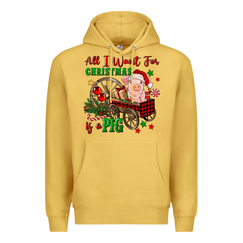 All I Want For Christmas Is A Pig Premium Hoodie by FaDigitalArtStudio | Teevron