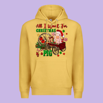 All I Want For Christmas Is A Pig Premium Hoodie Designed By Fadigitalartstudio