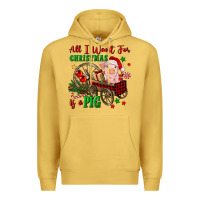Antique Gold all i want for christmas is a pig Premium Hoodie - FaDigitalArtStudio