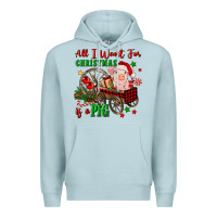 Blue Mist all i want for christmas is a pig Premium Hoodie - FaDigitalArtStudio