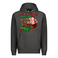 Charcoal Heather all i want for christmas is a pig Premium Hoodie - FaDigitalArtStudio