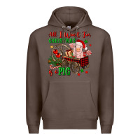 Coffee all i want for christmas is a pig Premium Hoodie - FaDigitalArtStudio