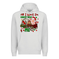 Dove Grey all i want for christmas is a pig Premium Hoodie - FaDigitalArtStudio