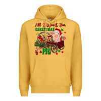 Mustard all i want for christmas is a pig Premium Hoodie - FaDigitalArtStudio