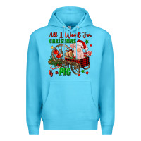 Ocean Blue all i want for christmas is a pig Premium Hoodie - FaDigitalArtStudio