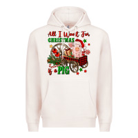Pale Pink all i want for christmas is a pig Premium Hoodie - FaDigitalArtStudio