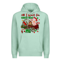 Seafoam all i want for christmas is a pig Premium Hoodie - FaDigitalArtStudio