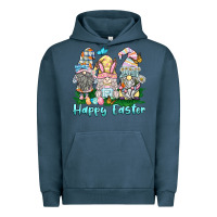 Pigment Midnight Navy happy easter gnome Urban Hoodie - BarkalooDesign