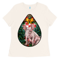 Bone christmas pig Ladies Tee - LillyAllenDesigns