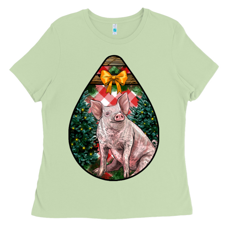 Christmas Pig Ladies Tee by LillyAllenDesigns | Teevron