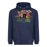 Navy cedar point roller coaster  designer Heavyweight Hoodie - lanVoArt