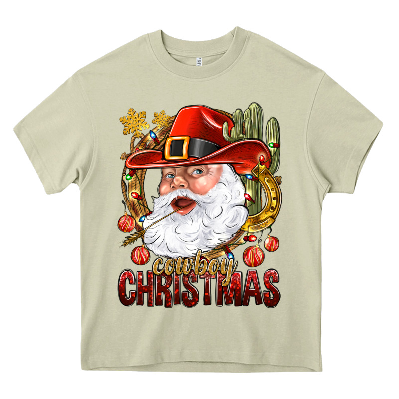 Cowboy Christmas Santa Heavy Core Tee by BundleAndBundleShop | Teevron