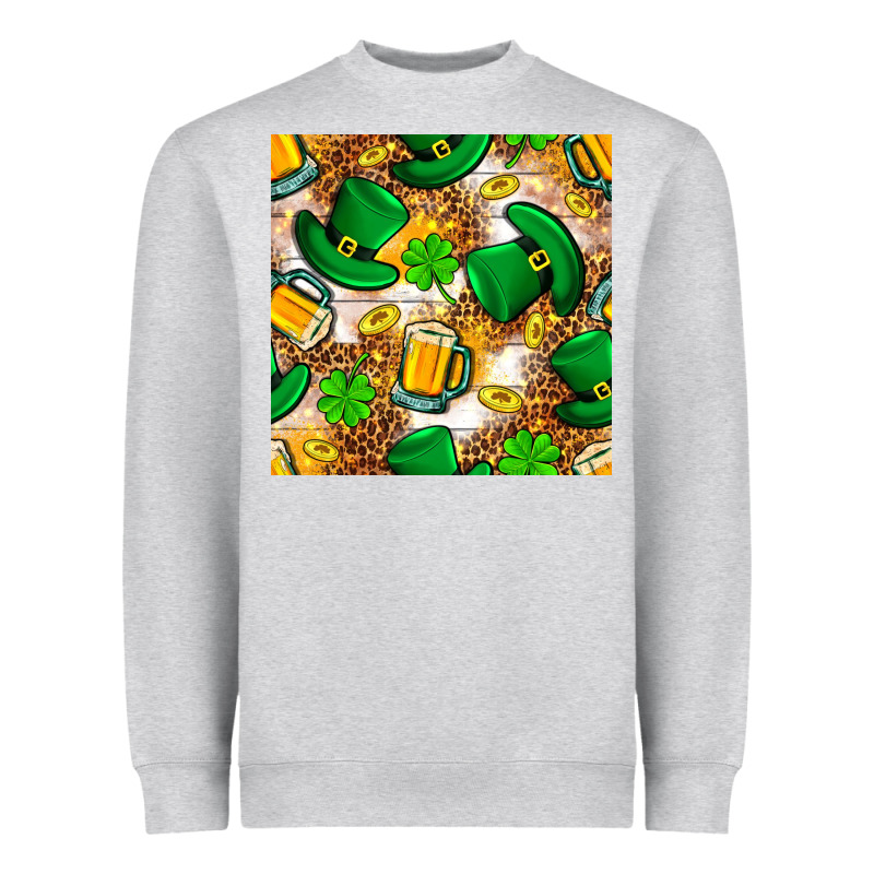 St. Patricks Day Hat Digital Paper Heavyweight Sweatshirt by BundleAndBundleShop | Teevron