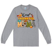 Heather Grey one thankful mama Long Sleeve Tee - CowGirlArtShop
