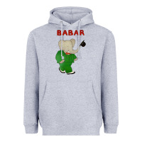 Heather Grey babar the elephant Heavyweight Hoodie - lanVoArt